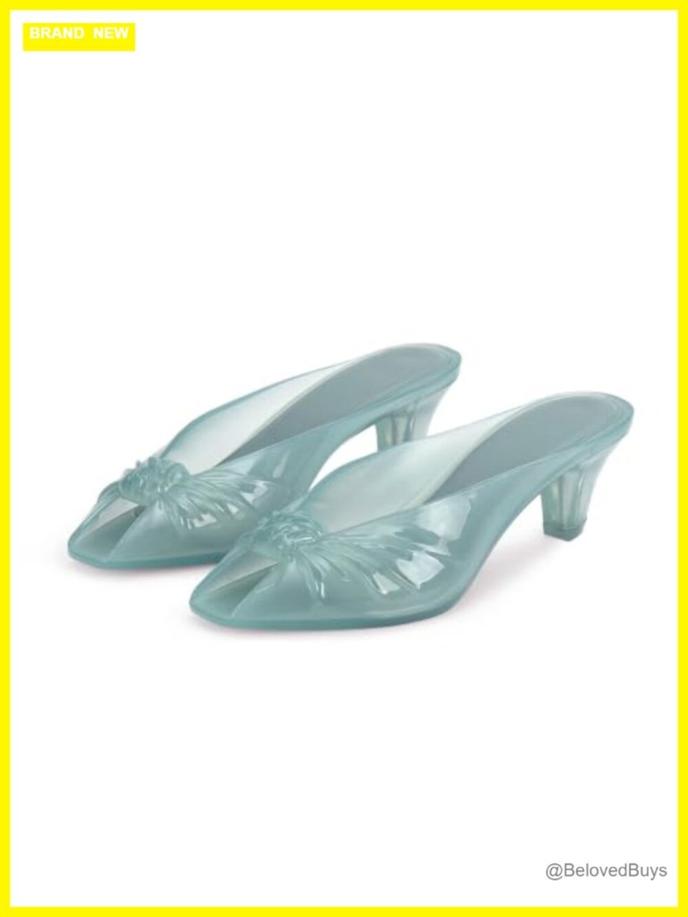 Jelly Sandals Kitten Heel Open Toe Slide Clear Summer Beach Dress Shoes